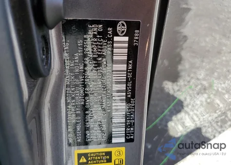 2016 Toyota Camry Le из США, поврежденный, VIN 4T4BF1FK3GR537360